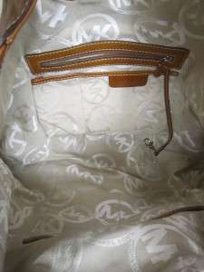 Authentic Michael Kors Large Astor carmel Brown leather handbag Tote 