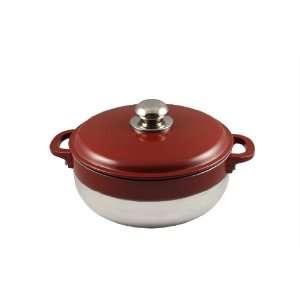   Qt Red Color Non Stick Stock Pot Dutch Oven Caldero: Kitchen & Dining