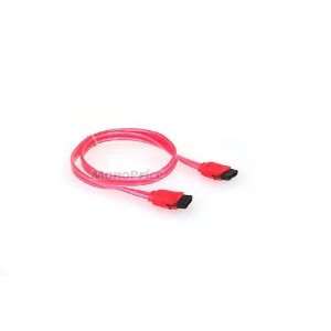  SATA2 Cables w/Locking Latch / UV Red   18 Inches 