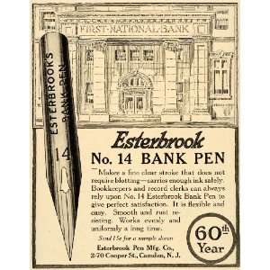1919 Vintage Ad Esterbrook No. 14 Bank Fountain Pen   Original Print 