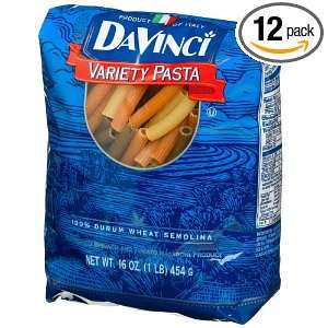 DaVinci Pasta Tri color Spinach Variety, 16 Ounce Bags (Pack of 12 