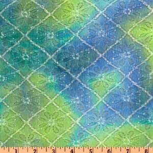   Floral Tie Dye Blue/Green Fabric By The Yard: Arts, Crafts & Sewing
