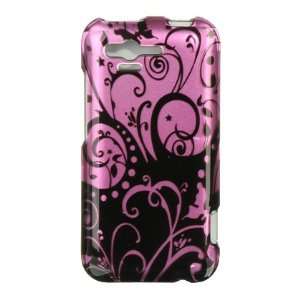 ITEM COMBO HTC Rhyme Design Case   Purple Black Floral Flower Design 