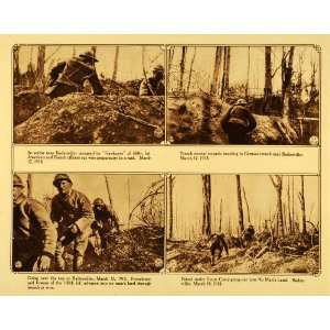  1920 Rotogravure WWI Trench Warfare U. S. French Military 