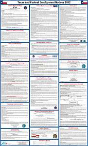   State & Federal Labor Law Posters Laminated. Attorney Approved.  