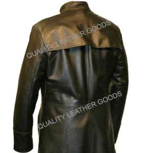 Pure Nappa Leather Matrix Trilogy Trench Coat QLG STYLE GOTIC PUNK 
