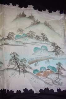 Japanese antique Beautiful silk katsugi kimono  