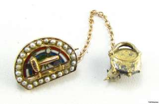 RAINBOW GIRLS   Masonic Pot of Gold 10k Gold Gavel PIN  
