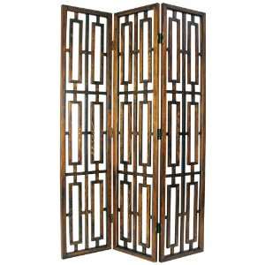  Special Walnut 3 Panel Wood Room Divider Screen: Home 
