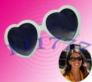 White Heart Shaped Stylish Trendy Sunglasses For Party  