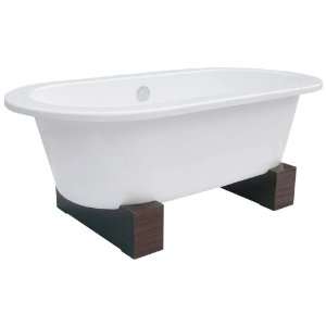  Schon SCUSACWB Cast Iron Tub with Wooden Block Feet: Home 