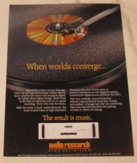 Audo Research Stereo Component PRINT AD from 1991  