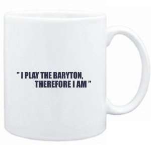  Mug White i play the guitar Baryton, therefore I am 