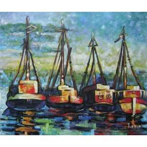 European Port Oil Painting on Canvas Hand Made Replica Finest Quality 