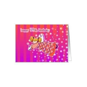  70 years old Angel or Fairy Magic Happy Birthday Card Card 