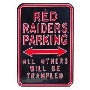   Tech Red Raiders Black Steel Trampled Parking Sign: Sports & Outdoors
