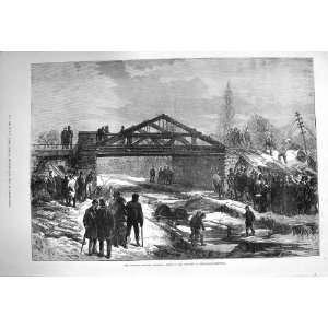  1875 Railway Accident Train Scene Shipton On Cherwell 