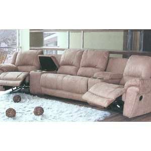   Motion Taupe Leather Recliner Loveseat Sofa Set