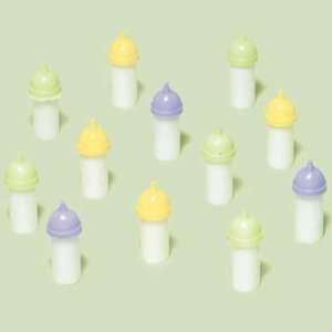  Multi Color Pastel Baby Bottle Favor Charms 24ct: Toys 