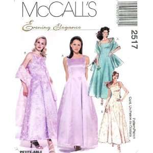  McCalls Sewing Pattern 2517 Misses Formal Lined Dress 