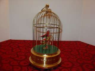   Griesbaum Musical Mechanical Singing Bird Cage Automaton Music Box