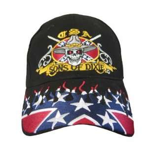   Cap   Sons of Dixie   Guns with Rebel Flames