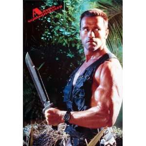 Arnold Schwarzenegger poster 21 x 31 big knife from Predator era 