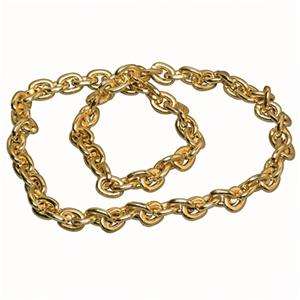 40 Plastic Gold Chain Link Bead Necklace Rapper Halloween Costume 