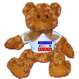  VOTE FOR IVAN Plush Teddy Bear with BLUE T Shirt: Toys 