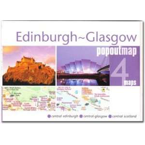  Edinburgh Glasgow, Scotland PopOut Map