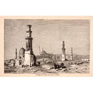   Tombs Sultans Alabaster Mosque Muhammad Ali Dome   Original Engraving