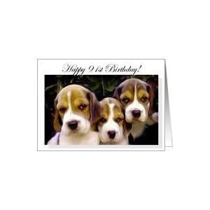  Happy 91st Birthday Beagle Puppies Card Toys & Games