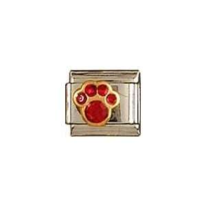   Paw Print Birthstone Cat Dog Bear Animal Theme Italian Charm: Jewelry