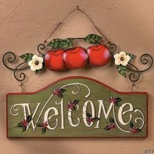    APPLE Welcome SIGN wall HANGING door home decor: Home & Kitchen