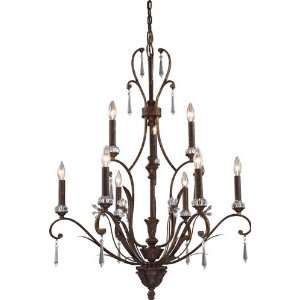  9 Light Chandelier In Burnt Bronze