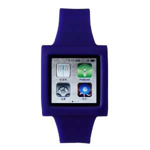    Skque purple Watchband Case For Apple IPod Nano 6G Electronics