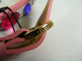   & Gabbana Pink Pebbled Leather Cintura Vita Bassa Jewel Belt 95/38
