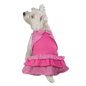   Gingham Dog Sundress, Large, 20 Inch, Raspberry Sorbet