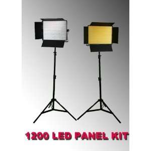  ePhoto 2 x 1200 LED Video Lite Panel Dimmable Photo Studio 