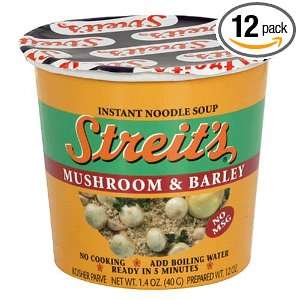 Streits Cup a Soup, Mushroom Barley, 1.4 Ounce Cup, (Pack of 12 