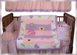 pcs Baby Girl Crib Bedding Set w/ Silk Fill Comforter  