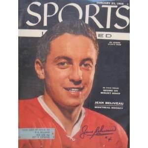  Jean Beliveau Autographed Sports Illustrated Magazine 