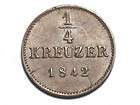 1842 Germany   Wurttemberg 1/4 Kreuzer KM#589 Near BU 