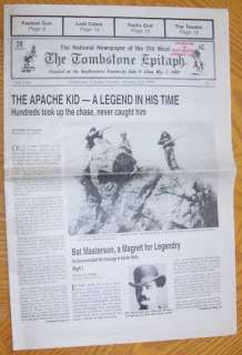 Tombstone Epitaph Vol CXV No 7 July 1996 Apache Kid 20p  