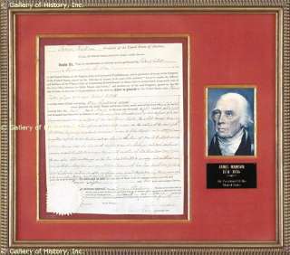 JAMES MADISON   LAND GRANT SIGNED  