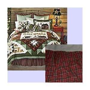   JC Penney Plaid Ruffled Bedskirt Lakewood Country Full