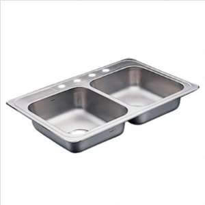   22129 Commercial 20 Gauge Stainless Steel Double Bowl Kitchen Sink