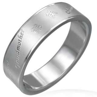 Stainless Steel Language of Grandmother Ring SZ 14 b91  