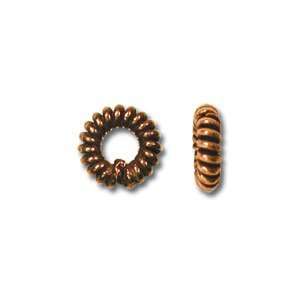  7mm, 3mm ID Copper Bali Style Rondelle Coil Spacer Bead 