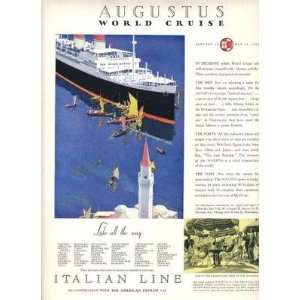    Augustus World Cruise Ad Italian Line 1934 